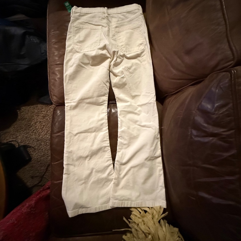 Gap High Rise ’70s Flare Corduroy Pants Ivory 6 Petite NWT - Picture 5 of 5